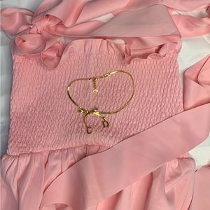 Christian Dior Gold Bow Choker Necklace